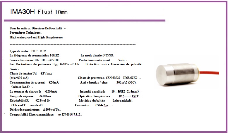 IMA30H  À haute température Série